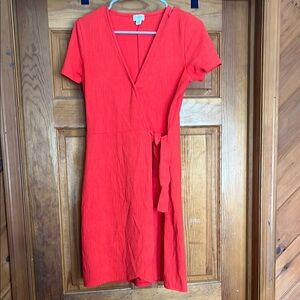 J. Crew Elegant Red Wrap Dress